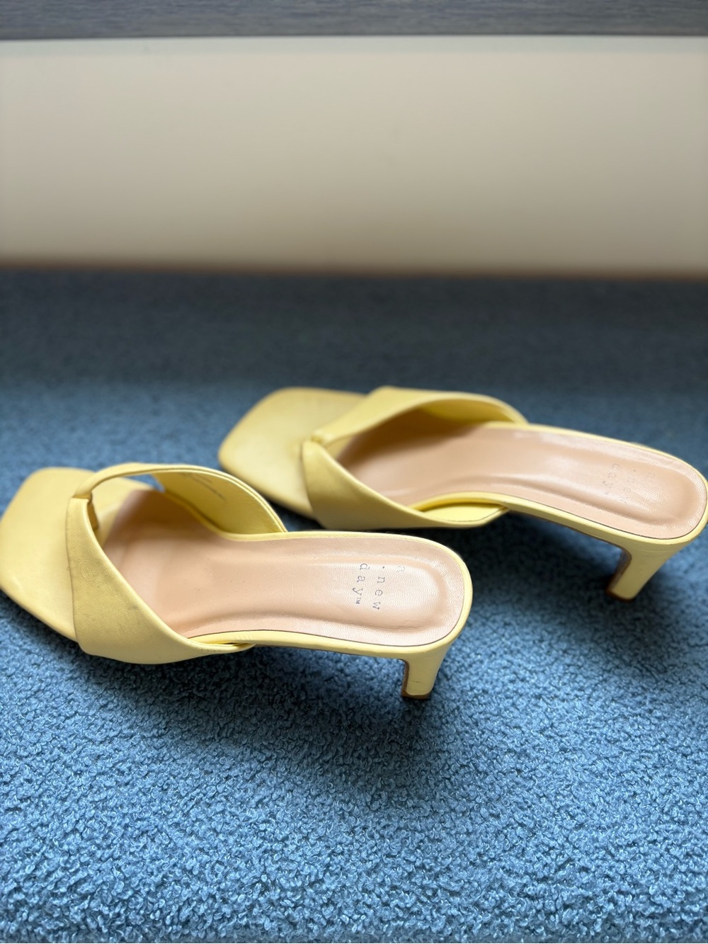 Target Yellow Square-Toe Mule Heels